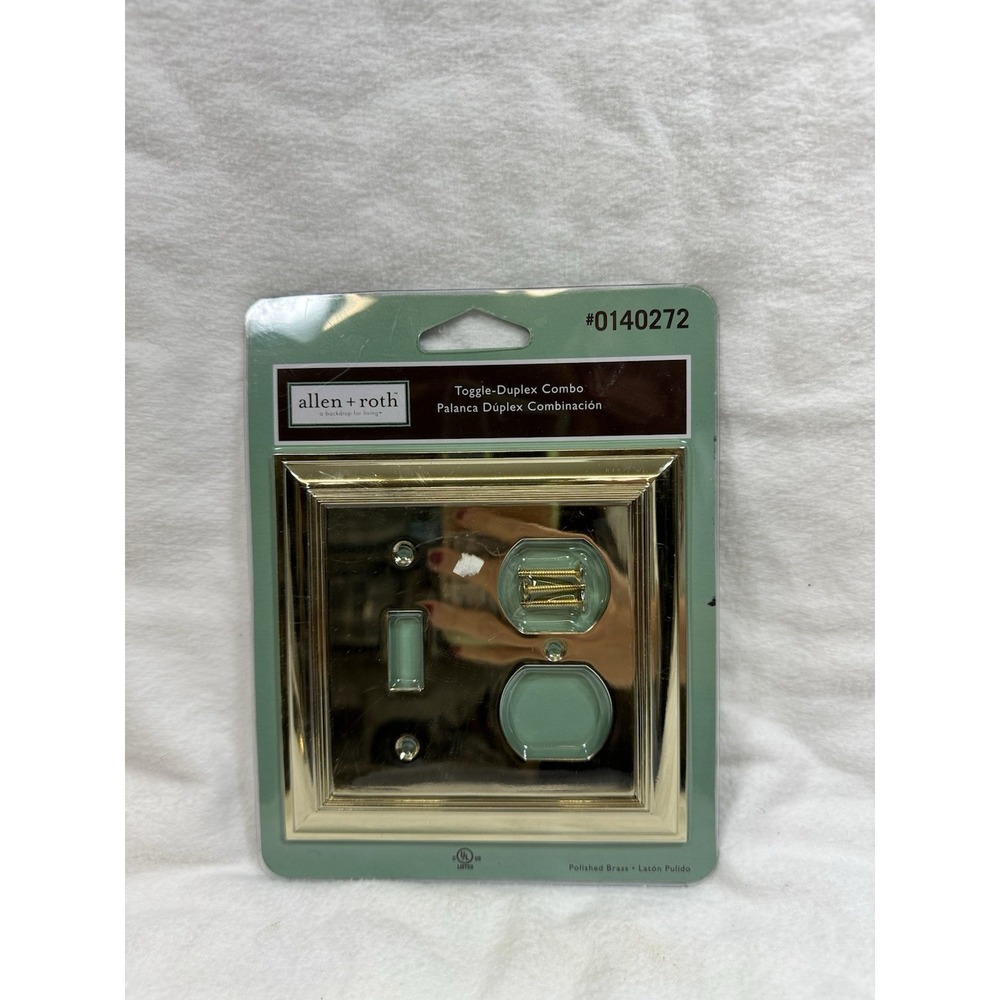 Allen‎ & Roth Toggle Duplex Combo Polished Brass Wall Plate 0140272